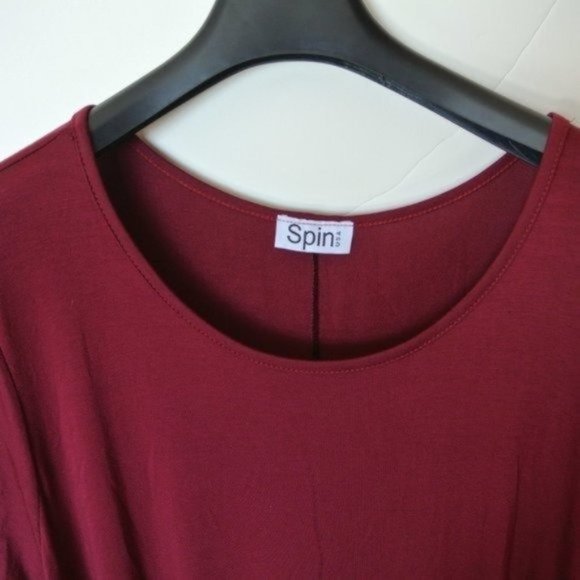 Spin USA Red Burgundy Rayon Dress 3X‎ Plus - Picture 4 of 7